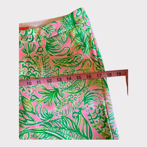 LILY PULITZER Darci Knit Scalloped Hem Shorts Pink/Green Size 0 - Picture 8 of 12